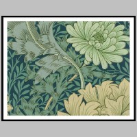 William Morris, Wallpaper Sample With Chrysanthemum, image on fineartamerica.com,.jpg